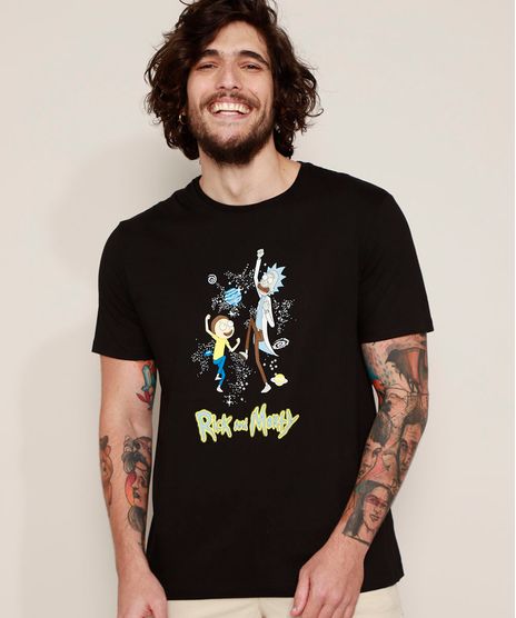 Camiseta-Masculina-Rick-and-Morty-Manga-Curta-Gola-Careca-Preta-9974308-Preto_1