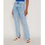 Calca-Jeans-Feminina-Reta-Cintura-Alta-Marmorizada-com-Fenda-Azul-Claro-9971221-Azul_Claro_1