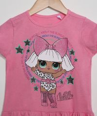 Conjunto-Infantil-de-Blusa-Lol-Surprise-com-Glitter-Manga-Curta-Rosa---Bermuda-Biker-Preta-9965406-Preto_3