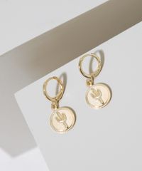 Brinco-Feminino-de-Argola-Pequena-com-Pingente-Cacto-Dourado-9976385-Dourado_3