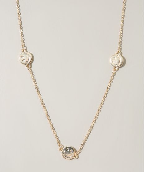 Colar-Feminino-com-Medalhas-Smile-Dourado-9976390-Dourado_1