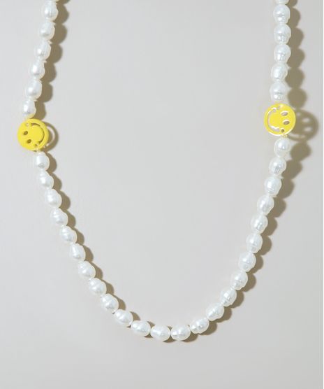 Colar-Feminino-de-Perola-com-Smile-Off-White-9976391-Off_White_1