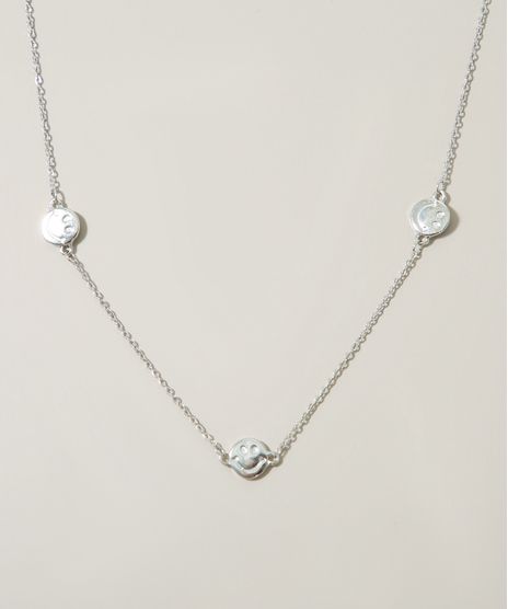 Colar-Feminino-com-Medalhas-Smile-Prateado-9976393-Prateado_1