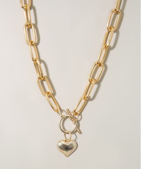 Colar-Feminino-Corrente-com-Pingente-de-Coracao-Dourado-9976398-Dourado_1