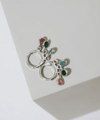 Brinco-Feminino-de-Argola-Pequena-com-Pingente-de-Pedras-Prateado-9976401-Prateado_3
