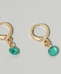 Brinco-Feminino-de-Argola-Pequena-com-Pingente-de-Pedra-Dourado-9976402-Dourado_2