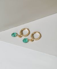 Brinco-Feminino-de-Argola-Pequena-com-Pingente-de-Pedra-Dourado-9976402-Dourado_3