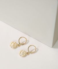 Brinco-Feminino-de-Argola-Pequena-com-Pingente-de-Smile-Dourado-9976479-Dourado_3