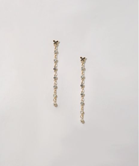 Brinco-Feminino-de-Borboleta-com-Corrente-Dourado-9976483-Dourado_1