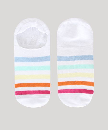 Meia-Feminina-Sapatilha-Listrada-Branca-9973259-Branco_1