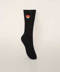 Meia-Feminina-Cano-Alto-com-Bordado-de-Coracao-Preta-9973640-Preto_1