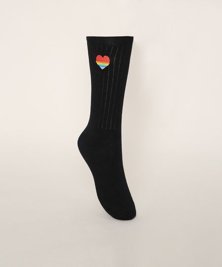 Meia-Feminina-Cano-Alto-com-Bordado-de-Coracao-Preta-9973640-Preto_1