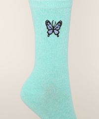Meia-Feminina-Cano-Alto-com-Bordado-de-Borboleta-Verde-9973641-Verde_3