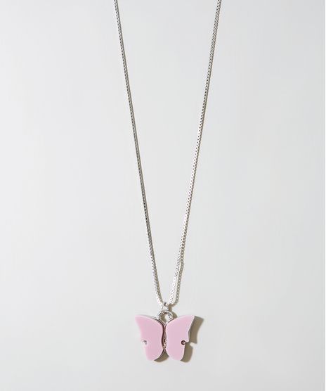 Colar-Feminino-com-Pingente-de-Borboleta-Prateado-9976394-Prateado_1