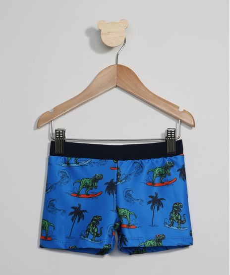 Sunga-Infantil-Boxer-Estampada-Dinossauros-Surf-com-Protecao-UV50--Azul-9967170-Azul_1