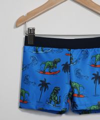 Sunga-Infantil-Boxer-Estampada-Dinossauros-Surf-com-Protecao-UV50--Azul-9967170-Azul_3