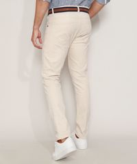 Calca-de-Sarja-Masculina-Slim-com-Cinto-Bege-Claro-9911488-Bege_Claro_4