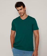 Camiseta-Masculina-Basica-Manga-Curta-Gola-V-Verde-Escuro-9965027-Verde_Escuro_1