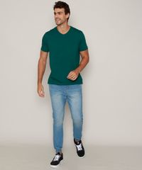 Camiseta-Masculina-Basica-Manga-Curta-Gola-V-Verde-Escuro-9965027-Verde_Escuro_5