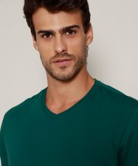 Camiseta-Masculina-Basica-Manga-Curta-Gola-V-Verde-Escuro-9965027-Verde_Escuro_6