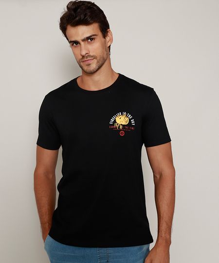 Camiseta-Masculina-Flor--Fireflies-in-the-Sky--Manga-Curta-Gola-Careca-Preta-9979779-Preto_1