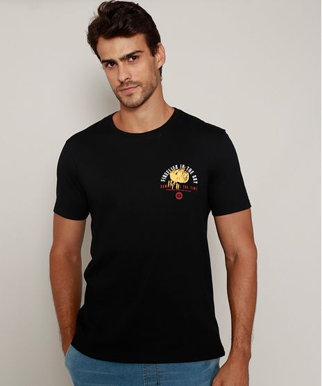 Camiseta-Masculina-Flor--Fireflies-in-the-Sky--Manga-Curta-Gola-Careca-Preta-9979779-Preto_1