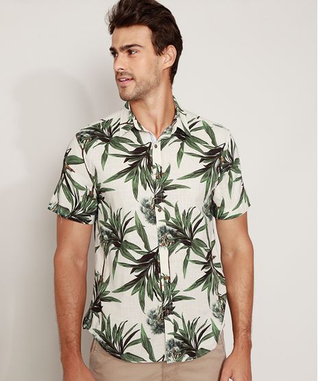 Camisa-Masculina-Tradicional-Estampada-de-Coqueiros-Manga-Curta-Off-White-9948623-Off_White_1