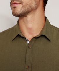 Camisa-Masculina-Tradicional-Manga-Curta-Verde-Militar-9948628-Verde_Militar_2