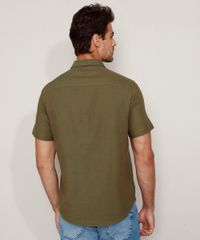 Camisa-Masculina-Tradicional-Manga-Curta-Verde-Militar-9948628-Verde_Militar_4