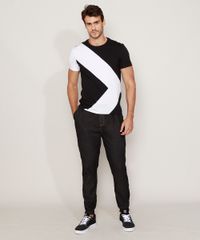 Camiseta-Masculina-Slim-com-Recorte-Geometrico-Manga-Curta-Gola-Careca-Preta-9970527-Preto_3