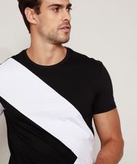 Camiseta-Masculina-Slim-com-Recorte-Geometrico-Manga-Curta-Gola-Careca-Preta-9970527-Preto_5