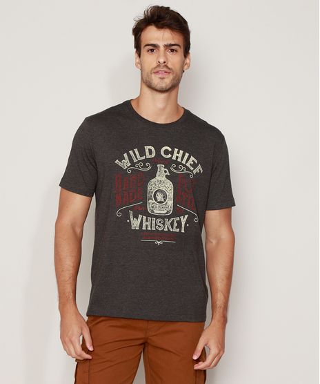 Camiseta-Masculina--Wild-Chief-Whiskey--Manga-Curta-Gola-Careca-Cinza-Mescla-Escuro-9973371-Cinza_Mescla_Escuro_1