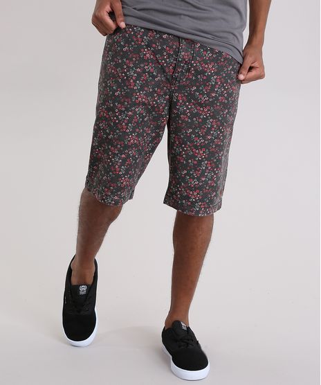 Bermuda-Reta-Estampada-Floral-Preta-8954145-Preto_1