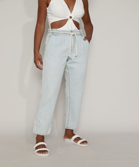 Calca-Jeans-Feminina-Reta-Clochard-Cintura-Super-Alta-com-Cinto-Cadarco-Azul-Claro-9971542-Azul_Claro_1