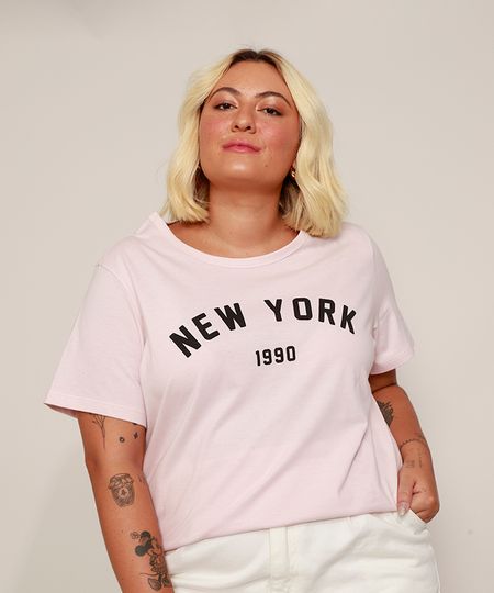 Camiseta-Feminina-Plus-Size--New-York--Manga-Curta-Rosa-Claro-9972079-Rosa_Claro_1 Camiseta-Feminina-Plus-Size--New-York--Manga-Curta-Rosa-Claro-9972079-Rosa_Claro_1