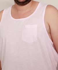 Regata-Masculina-Plus-Size-com-Bolso-Rosa-Claro-9975320-Rosa_Claro_2