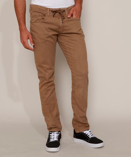 Calca-de-Sarja-Masculina-Reta-com-Cordao-Marrom-9968741-Marrom_1 Calca-de-Sarja-Masculina-Reta-com-Cordao-Marrom-9968741-Marrom_1