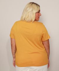 Camiseta-Feminina-Plus-Size-Leao-Manga-Curta-Mostarda-9972076-Mostarda_2