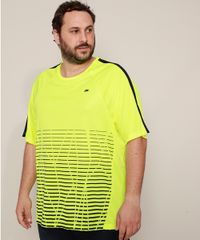 Camiseta-Masculina-Plus-Size-Esportiva-Ace-com-Recortes-e-Listras-Manga-Curta-Gola-Careca-Amarela-Neon-9970666-Amarelo_Neon_1