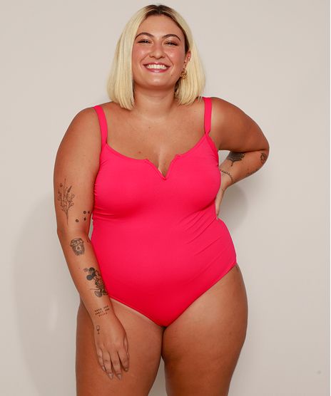 Maio-Plus-Size-Decote-V-com-Bojo-Sem-Aro-Protecao-UV50--Rosa-9974532-Rosa_1