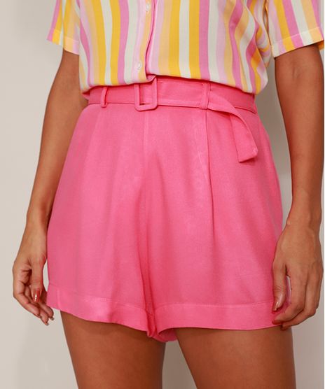 Short-Feminino-Cintura-Alta-Alfaiatado-com-Cinto-Coral-9967979-Coral_1