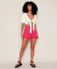 Short-Feminino-Cintura-Alta-com-Sobreposicao-Pink-9981589-Pink_5