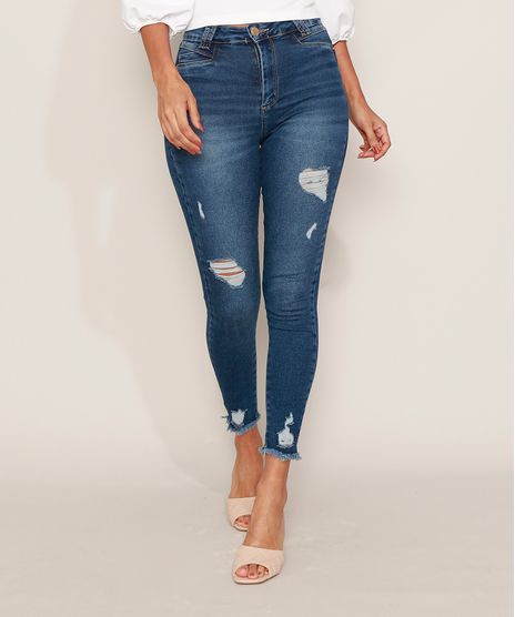 Calca-Jeans-Feminina-Sawary-Cigarrete-Push-Up-Super-Lipo-Cintura-Alta-Destroyed-Azul-Escuro-9980183-Azul_Escuro_1
