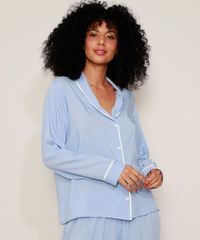 Camisa-de-Pijama-Feminina-com-Vivo-Contrastante-Manga-Longa-Azul-Claro-9970117-Azul_Claro_3