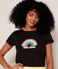 Camiseta-Feminina-Arco-Iris--Fake-News--Manga-Curta-Decote-Redondo-Preta-9974743-Preto_6