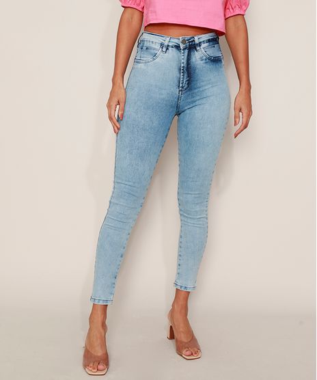 Calca-Jeans-Feminina-Sawary-Super-Skinny-360-Cintura-Alta-Marmorizada-Azul-Claro-9980189-Azul_Claro_1