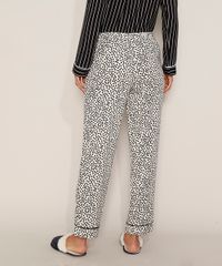 Calca-de-Pijama-Feminina-Estampada-de-Poa-com-Vivo-Contrastante-e-Laco-Branca-9975180-Branco_2