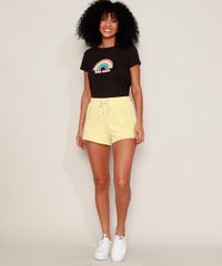 Short-de-Moletom-Feminino-Cintura-Media-com-Cordao-e-Faixa-Lateral-Amarelo-9975741-Amarelo_3