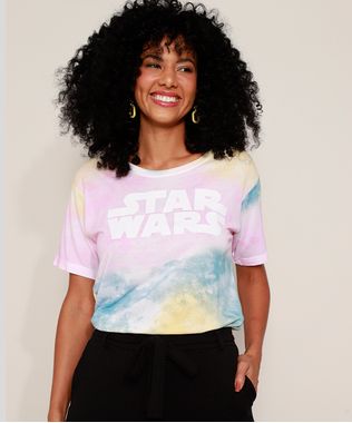 Camiseta-Feminina-Star-Wars-Estampada-Tie-Dye-Manga-Curta-Decote-Redondo-Multicor-9960769-Multicor_1