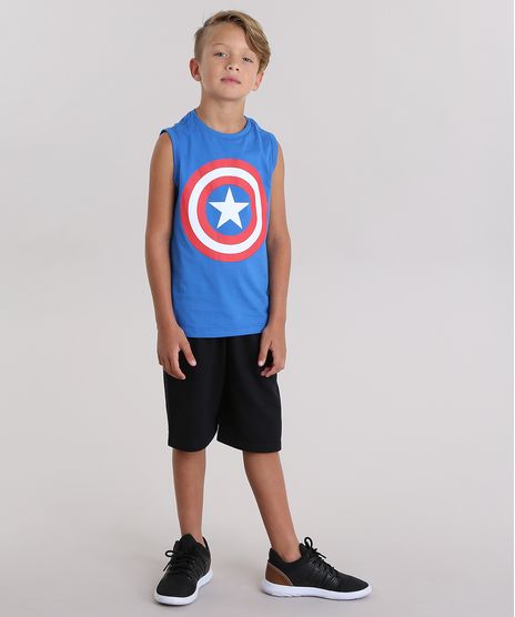 Conjunto-Capitao-America-de-Regata-Azul---Bermuda-em-Moletom-Preta-8484667-Preto_1